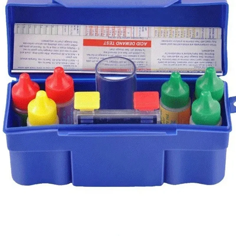5-Way Test Kit Pool & SPA Acid Demand Chlorine Total Alkalinity Bromine PH Water Quality Tester Set