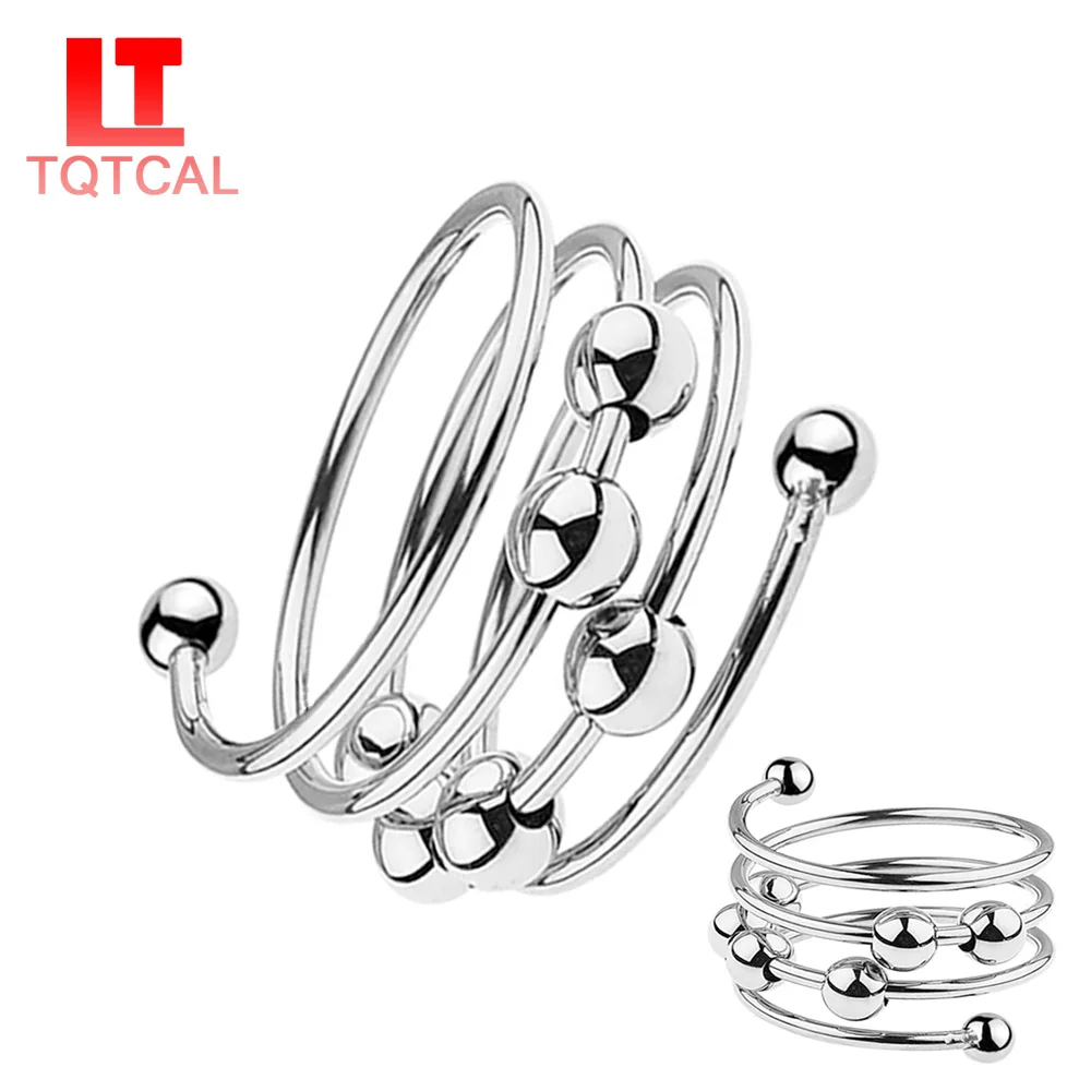 

Stainless Steel Penis Rings 6 Bead Binding Male Head Glans Stimulating Adult Delay Ejaculation Metal Cock Ring For Sex Toys Men