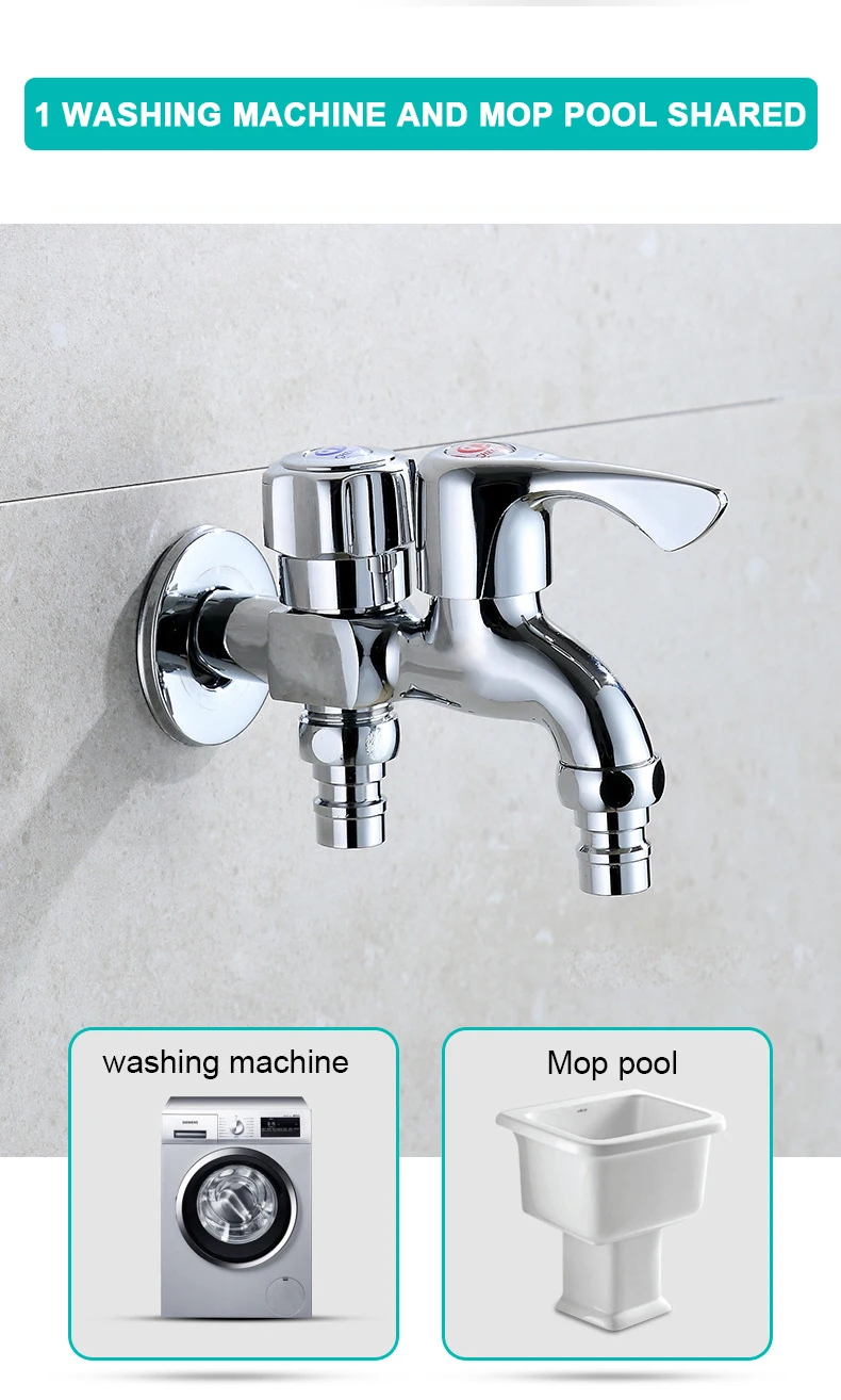 Description Picture 6 of itemWashing Machine Faucet Double Water Outlet Mop Pool Brass Tap Outdoor Garden Faucet Fast Bidet Faucets Bathroom Accessories