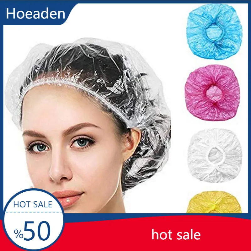 100pcs Disposable Shower Caps Bathing Bathing Waterproof Adult Hair Drying Caps Dustproof