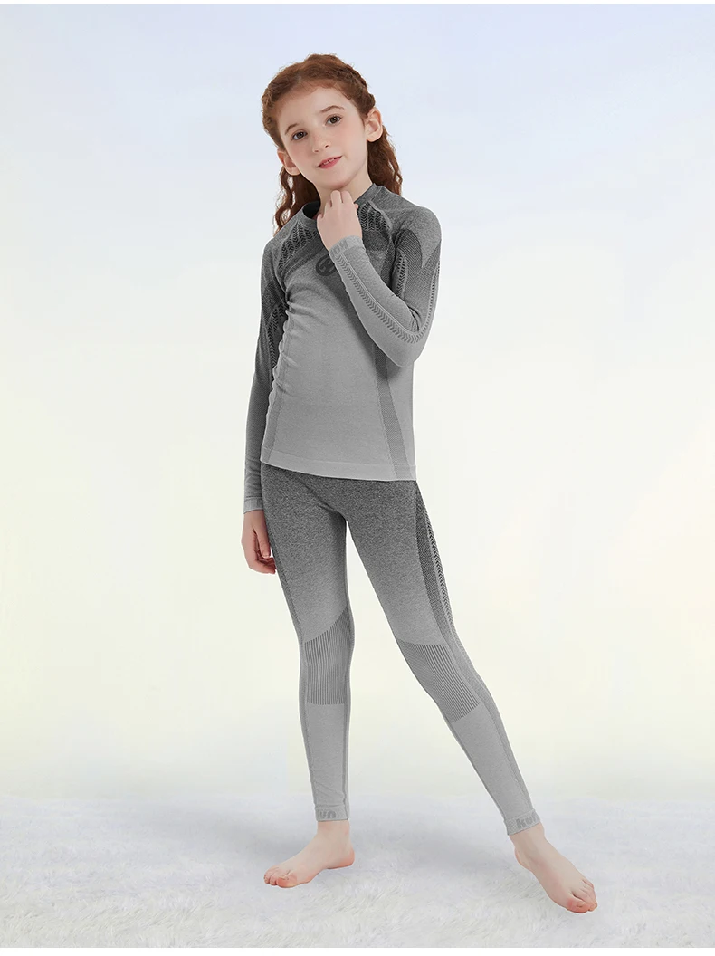 Children Quick-drying Clothes for Winter Sports Ski Snowboard Kids Compression Running Basketball Sportswear Warm Pants Tops