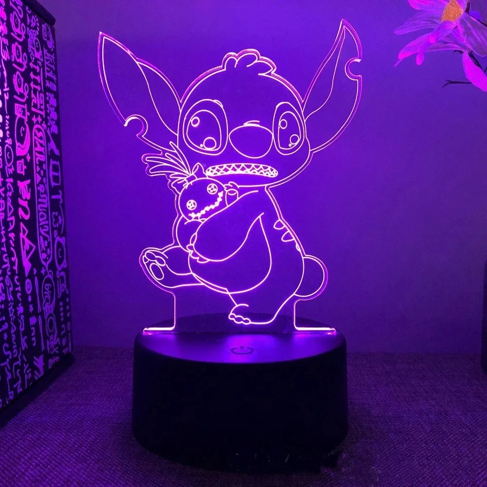 

Children LED Night Light Cartoon Stitch Figurine 3D LED Light for Bedroom Decoration Chirstmas Gift USB LED Table Lamp