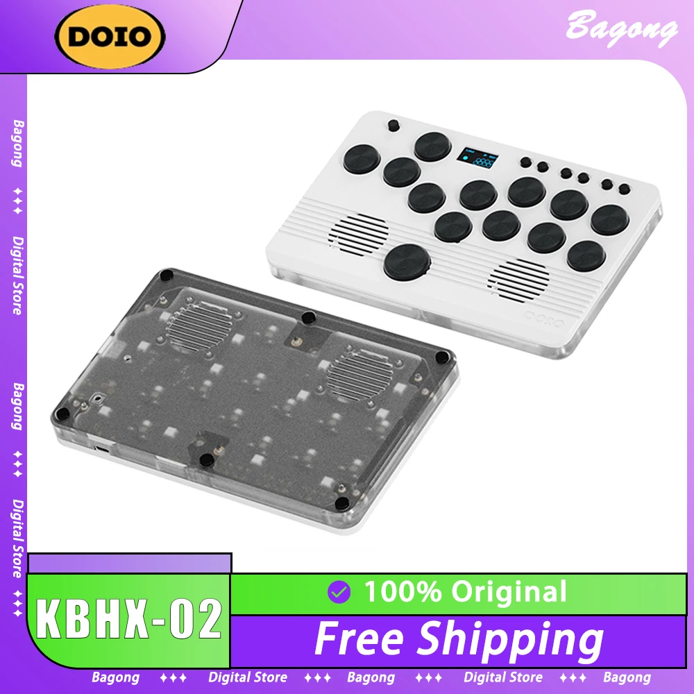 

DOIO Hitbox KBHX-02 Gaming Keyboard Fighting Joystick Hand Heat Dissipation Aluminium Alloy RGB Mini For PS5 Switch Pc Gamer