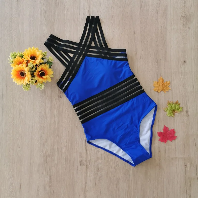 bikini shorts set Women's One Piece Swimwear Front Crossover Swimsuits Hollow Bathing Suits Monokinis 2022 New Push Up Beachwear Swimming Suit sport bikini set