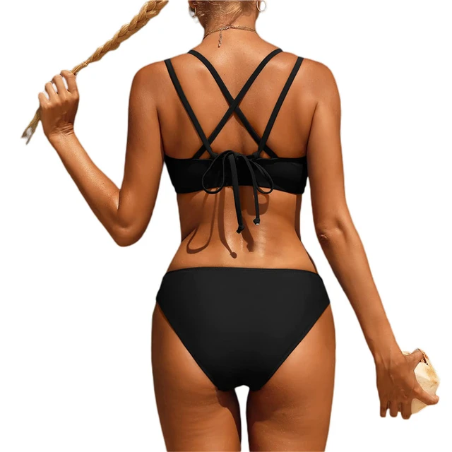 Women Push-up Padded Bikini Set Strappy Swimsuit Beachwear Swimwear Bathing  Suit