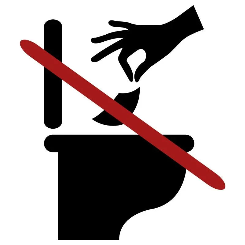 Toilet Stickers Warning Signs Prohibition of Paper Towels Toilet Bathroom Decoration Self-adhesive Wall Stickers
