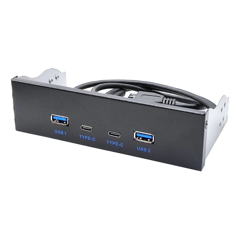Painel Frontal para pc Usb tipo c Portas Usb 3.0 Adaptador Hub Chip Gl3523 Usb 3.2 Gen 5gbps para 5.25 Cd-rom Drive Bay - Imagem 2