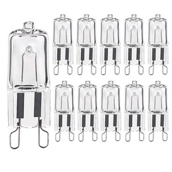 10pcs G9 Halogen Bulb 220V 20W 25W 40W 60W Capsule Lamp Oven Bulb Inserted Beads Crystal Lamp Warm White Refrigerators Ovens Fan