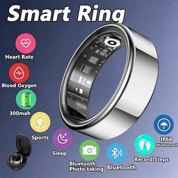 Anello Intelligente 2026 con Notifiche, Impermeabile 5ATM, Controllo Foto, Monitoraggio Frequenza Cardiaca, Pressione Sanguigna, Ossigeno, Compatibile iOS e Android