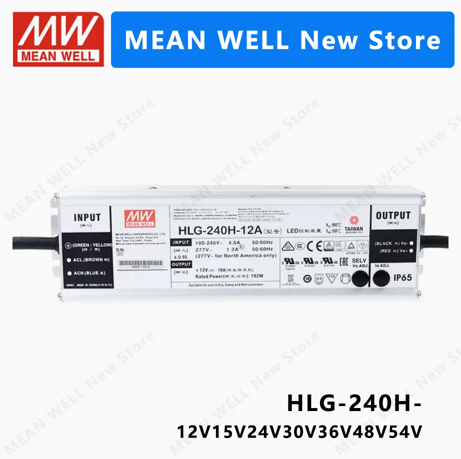 Mean Well HLG-240H-36A 240W 36V Constant Current/Voltage LED Driver – High Quality, Original