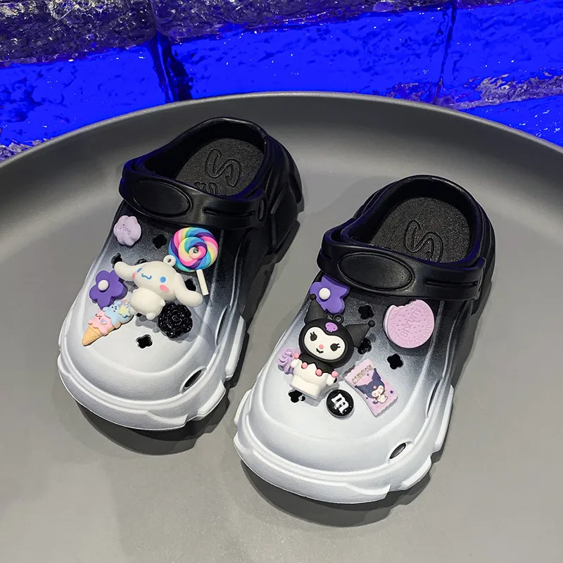 Description Picture 5 of itemKids Slippers for Girls Fashion Cartoon Sanrio Cinnamoroll Kuromi Soft Thick Sole Comfortable Casual Beach Sandals Water Shoes
