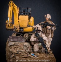 1:35 Resin Model Soldier Man US Marine Corps Does Not Include Forklift, Manual Drawing Model Assembly Kit Is Required 1