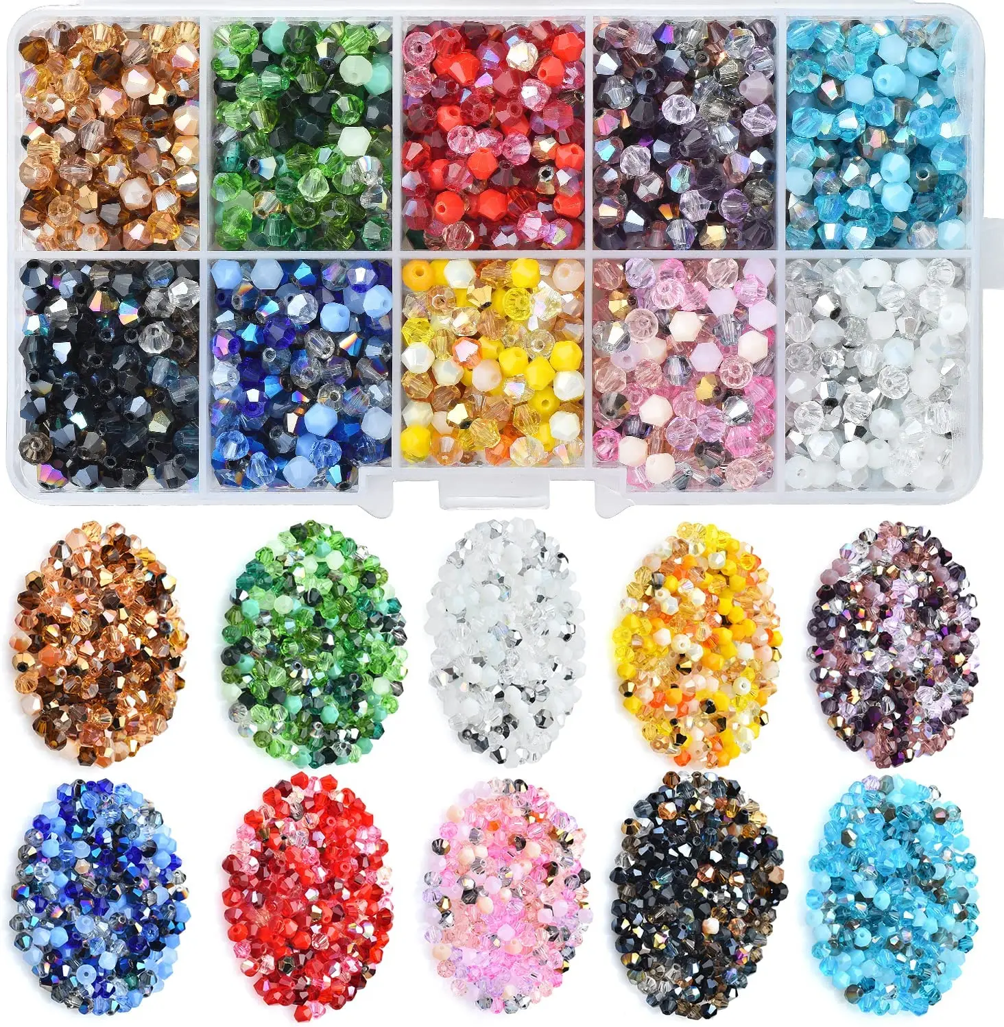 172PCS Silicone Beads For Keychain Making, 6 Mixed Colors