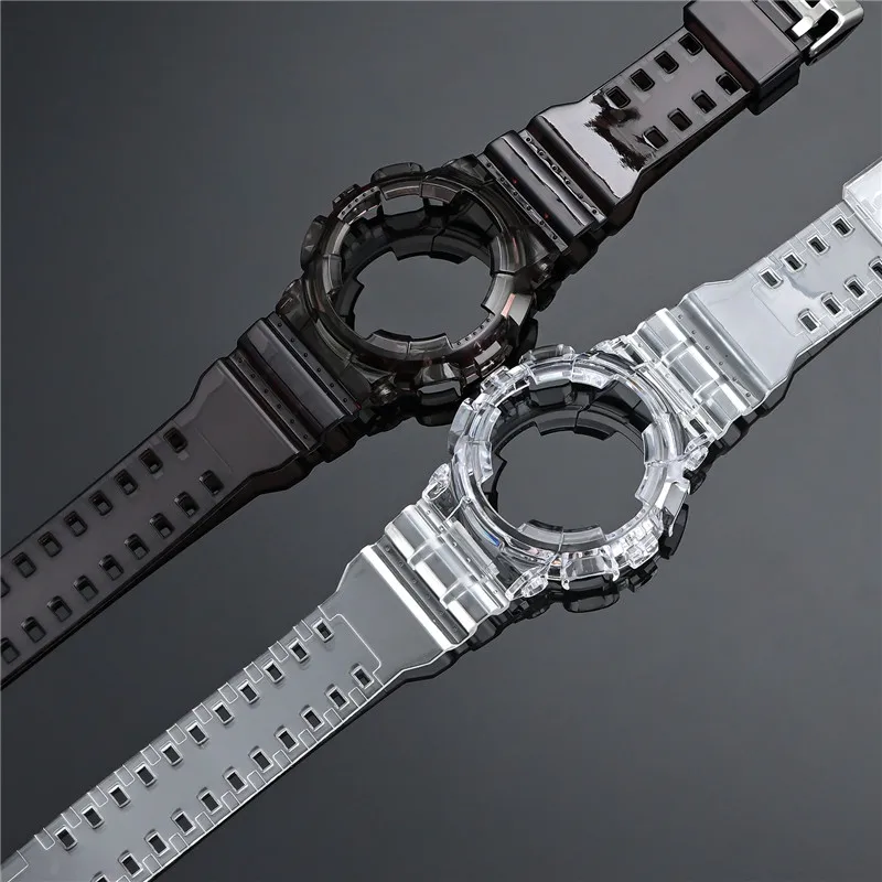 Transparent Resin Watch Strap Case Bezel - Durable Sporty Waterproof Design