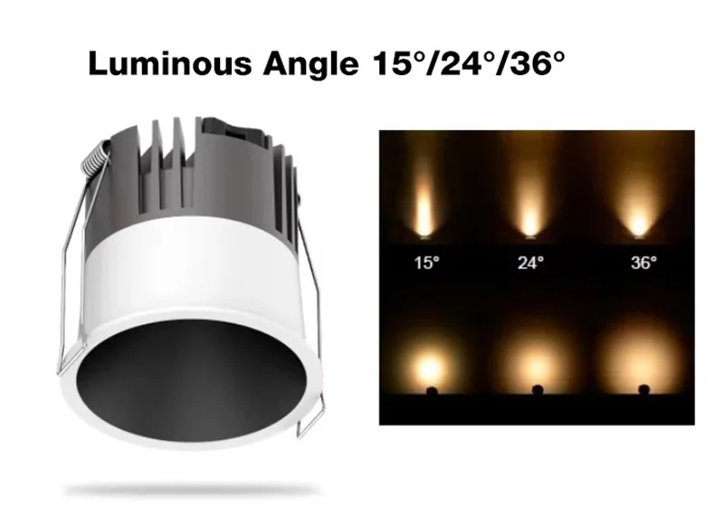 미니 매립형 LED COB 다운라이트 디밍 가능 12W 15W 18W 110V 220V 알루미늄 눈부심 방지 소형 스포트라이트 5W 7W 10W 실내 조명용