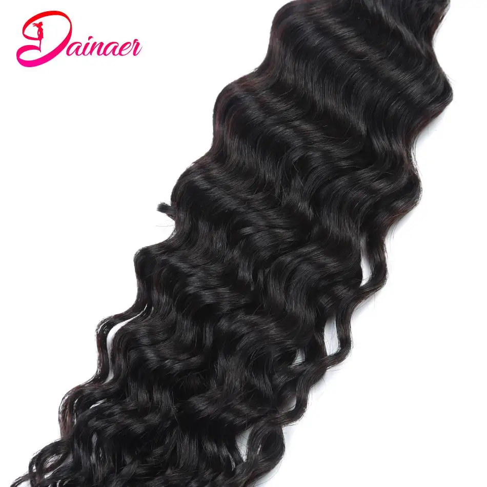 Deep Curly Bundles Human Hair Natural Hair Extensions Natural Black 3 Bundles Deal Brazilian Human Weaving 10-30 inch