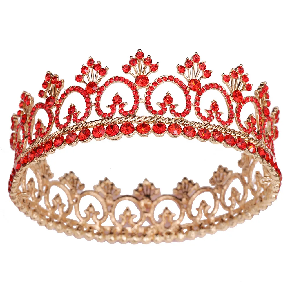 KMVEXO Vintage Crystal Tiaras Crown Queen King Pageant Baroque