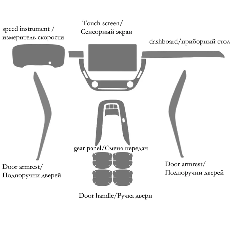 Transparente Schützen Film Auto Innen Aufkleber Zentrale Steuerung Getriebe Air Tür Dashboard Panel Für Toyota Corolla 2019-2022 – Detail 2