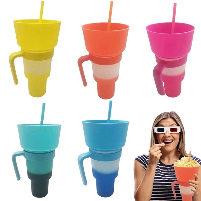 2 In 1 Cup Combo For Drink Snack Bowl Leakproof Portable Travel Snack Cup  Color Changing Stadium Cups For Adults Children Gifts - AliExpress