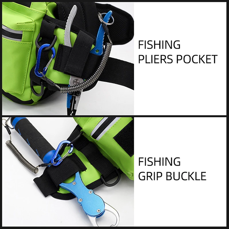 Sac banane pêche multi-poches grand format pour leurres et accessoires de pêche sportive extérieure