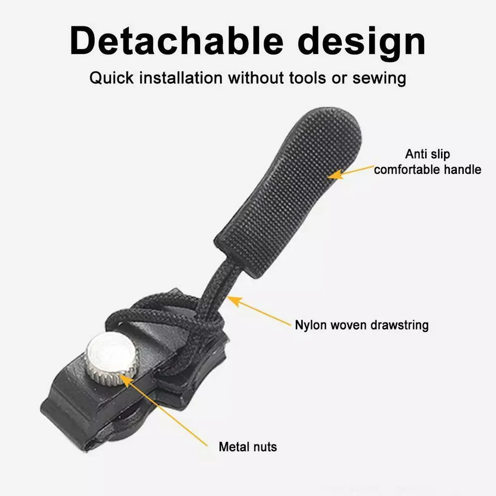 3 size Instant Zipper Fix Sliding Teeth Screw Head Broken Zipper Pull Replacement For Jackets Tents Skirts And Jeans