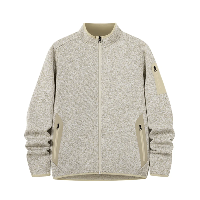 Флісова куртка унісекс Осінь Зима Комір-стійка Відкрита вітрозахисна тепла спортивна куртка Парна дихаюча тепла зручна куртка