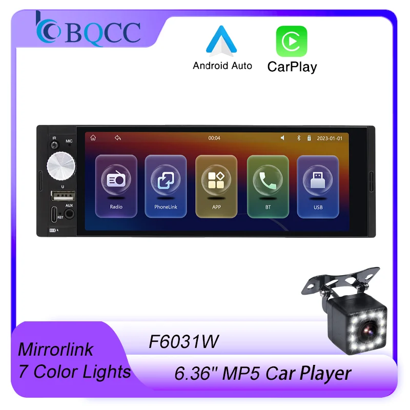 BQCC F6031W 6.36" IPS Car MP5 Player FM AUX TYPE-C USB RDS Radio Mirrorlink BT wireless Android AUTO/ CarPlay Car Stereo car multimedia player car radio car radio player car music player mp3 music player