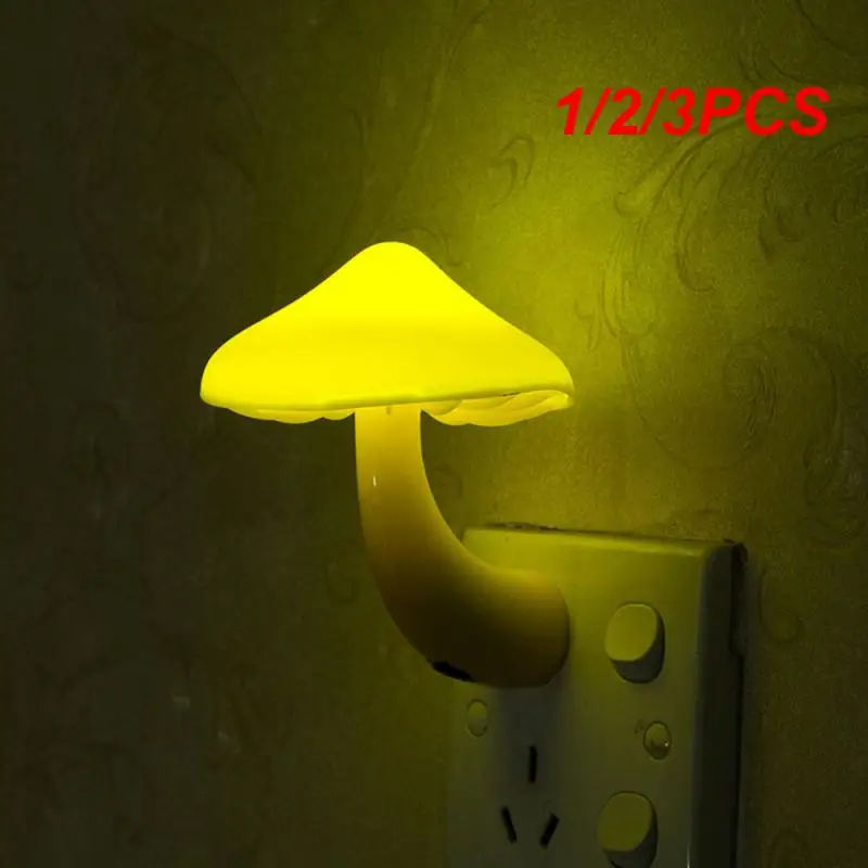 1/2/3PCS ITimo Warm Mushroom LED Night Light Room Decor EU US Plug Light-control Sensor Wall Socket Lamp Light Home Bedroom