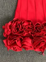 Women Red Evening Bandage Dress Hot Strapless Bodycon Flowers Hem Laced Up Mini Celebrity Birthday Party Dresses One Piece Gala - Image 5