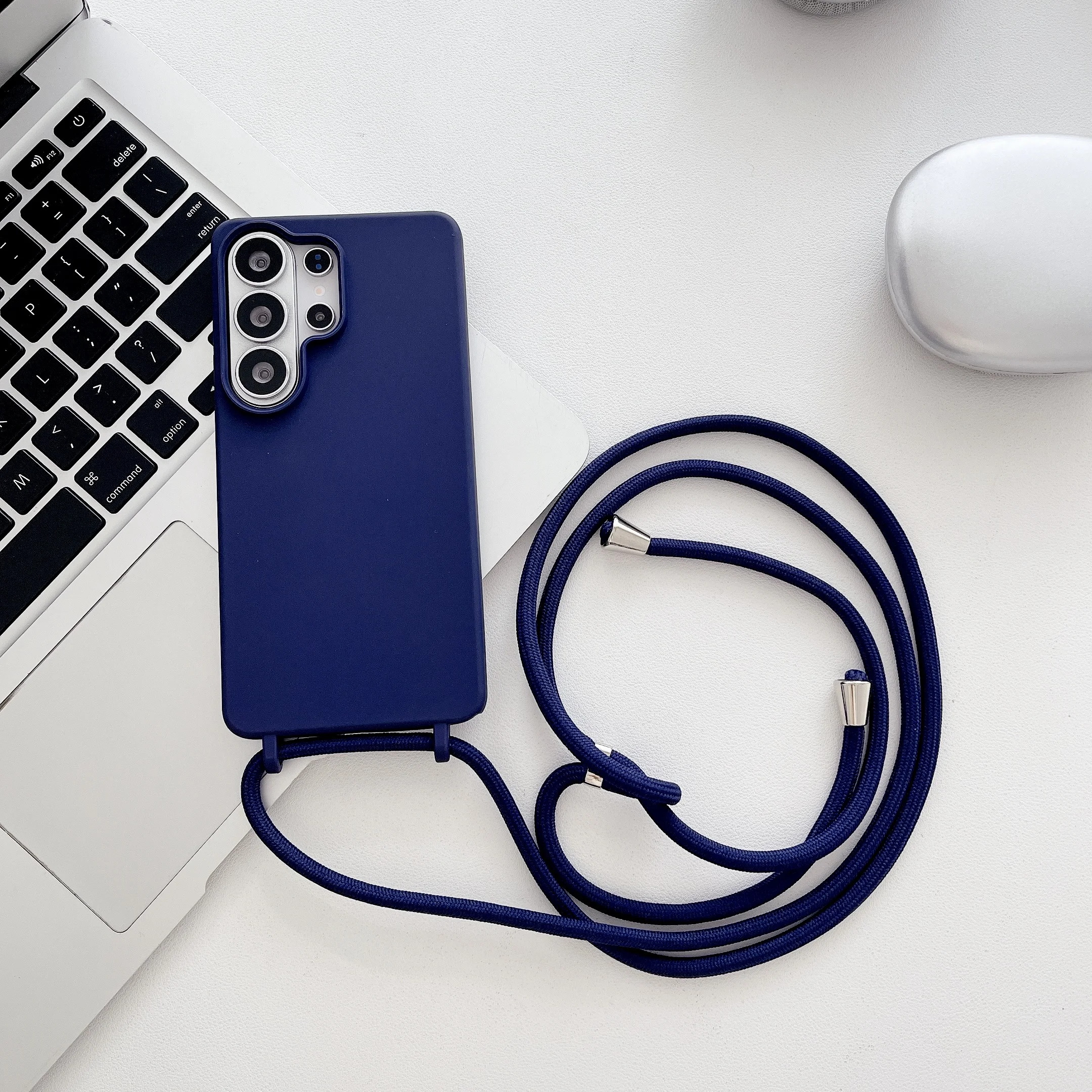 Versatile Necklace Crossbody Strap Phone Case with Soft Silicone Lanyard Cover