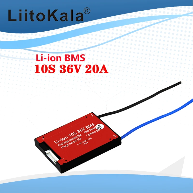 LiitoKala Li-ion Battery Pack 10S 36V 20A BMS With Balance Function