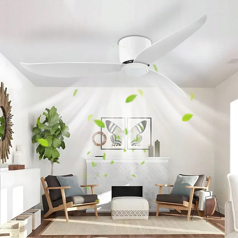 Ceiling Fan Bedroom Dining Room Living Room Intelligent Remote Control 6-Speed Nordic Style Home No Light 110-220v