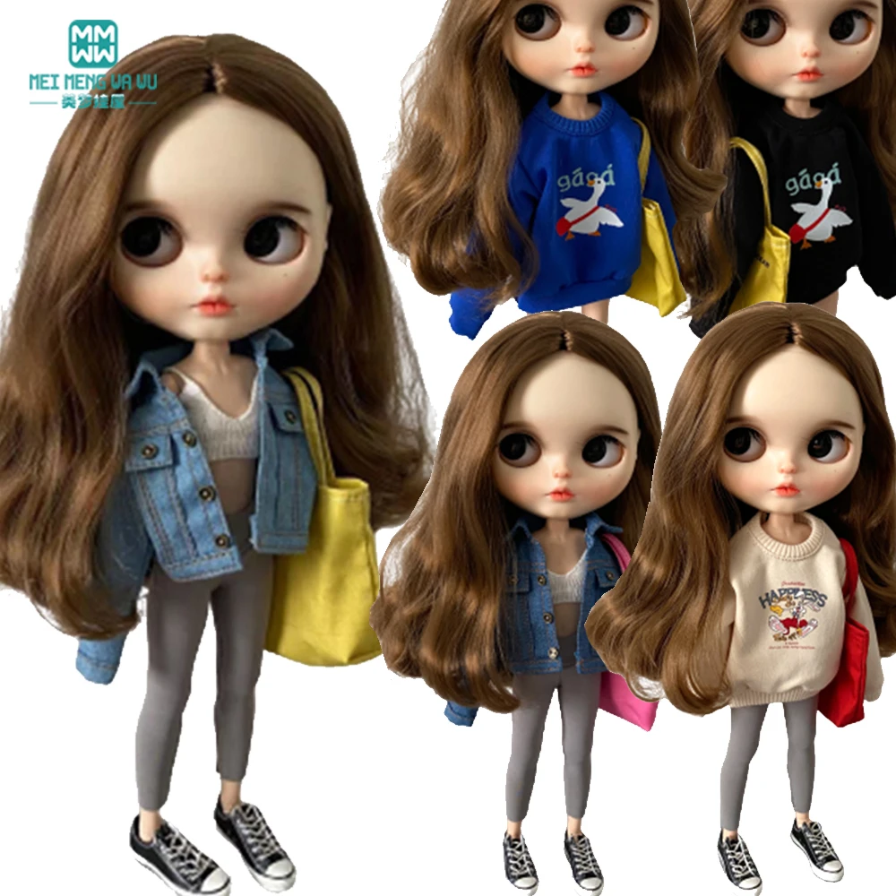 28-30cm Blyth Azone OB22 OB24 Doll Clothes Fashion Denim jacket jersey sweatshirt Leggings