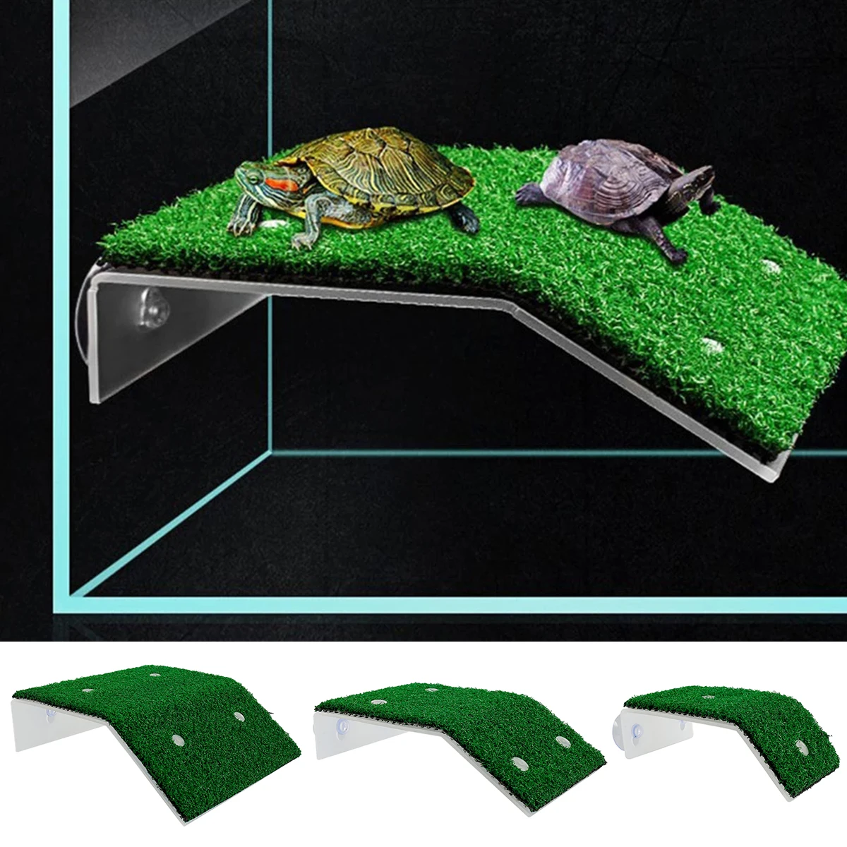 S/M/L Size Turtle Platform Float Decoration Reptile Resting Terraces Moss Grass Ramp Island Aquarium Accessories Habitat Decor