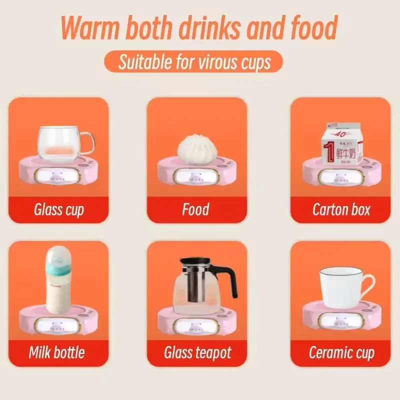 Electric Cup Heater Mug Warmer 100℃ Hot Tea Makers Warmer Coaster 5 Gear Temperature Cup Heaters for Coffee Milk Tea Heating Pad 4