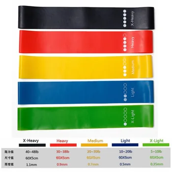 5Pcs/Set Yoga Resistance Rubber Bands Bodybuilding Elastic Bands Pilates Exercise Workout Bands Expander Belt Fitness Equipment 2