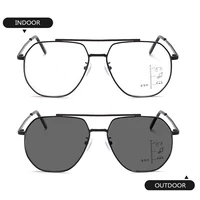 New Pilot Photochromism Progressive Multifocal Reading Glasses Men Presbyopic Glasses Blue Light Computer Grade Glasses 2