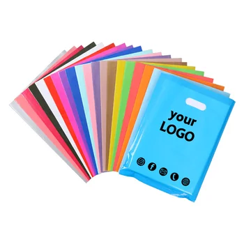 50pcs Customized Logo Advertising Gift Bags Portable Plastic Bags Clothing Shopping Bags Printing Logo Free Design Ideas 1