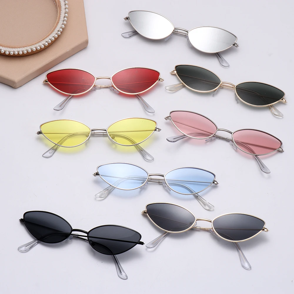 1PC Unisex Sunglasses Rimless Retro Bat Shape True Film Sun Glasses UV400 Trending Narrow Eyewear Streetwear Fashion Accessories big sunglasses for women