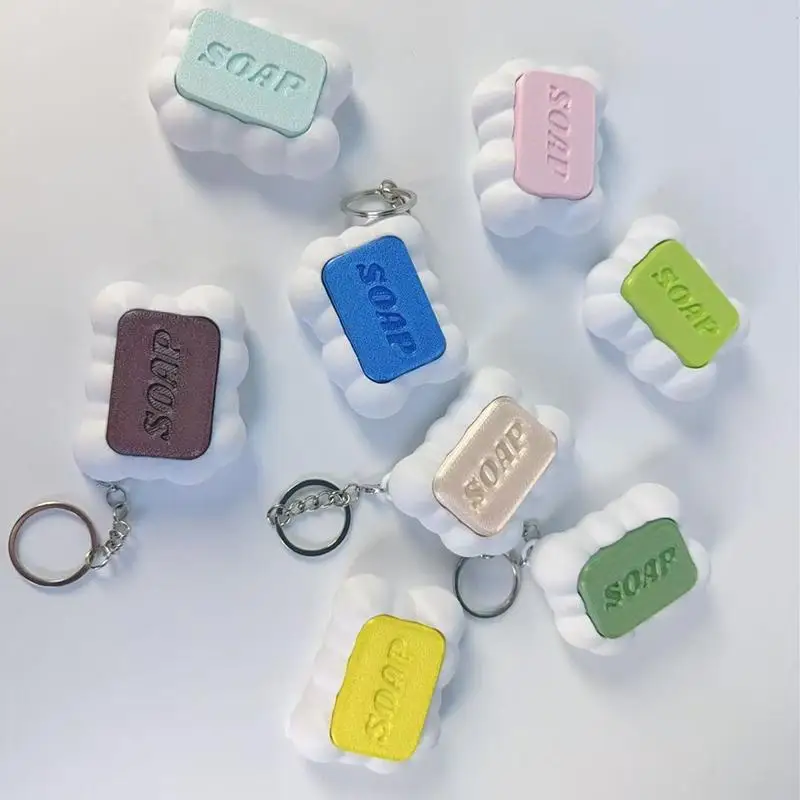 Seifenknopf-Tastatur-Fidget-Spielzeug, kreatives 3D-gedrucktes, lustiges Entspannungs-Tastatur-Clicker-Druckspielzeug, Taschenanhänger, Schlüsselanhänger