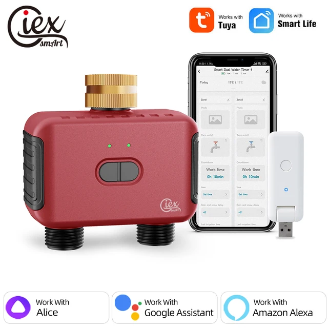 WIFI 2-Zone Watering Timer Smart Garden Automatic Irrigation System Drip Sprinkler Controller Valve Tuya Smart life 1