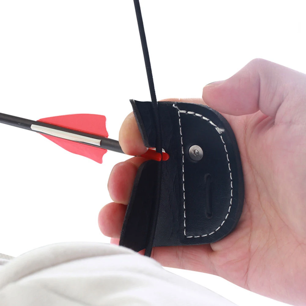 Cow Leather Archery Finger Guard Protection Pad Glove Tab Bow Shooting Hand Guard Tool Arrow Training Hunting Supplies