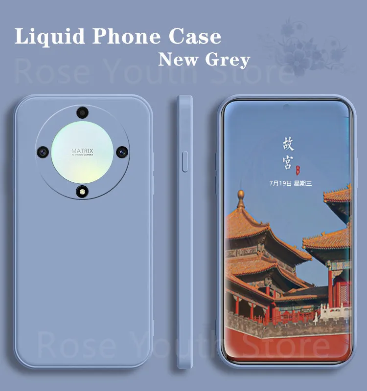 Custodia In Silicone Liquido Per Honor Magic5 Lite, Luce Magica 5, Copertura Del Telefono, One Hone, X9A, X9A, 5G