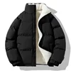 Man 2025 New Fashion Winter Warm Thick Cotton Clothing With Added Velvet Solid Color Casual And Comfortable Coat