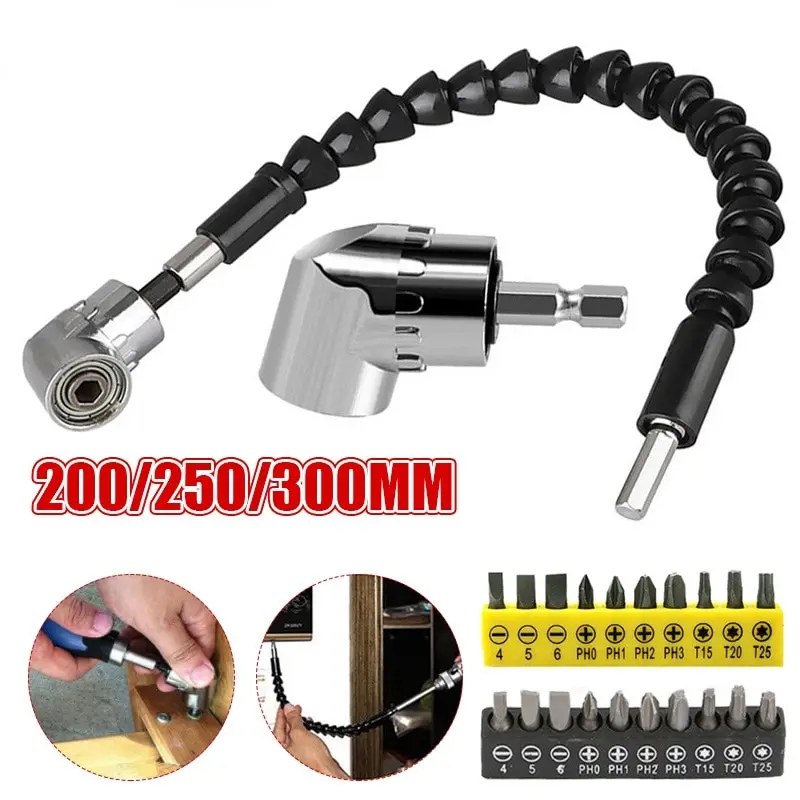 105DegreeRightAngleDrillAttachmentandFlexibleAngleExtension