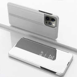Luxurious Fashion Mirror Flip Shockproof Phone Case Cover - Air (Silver)