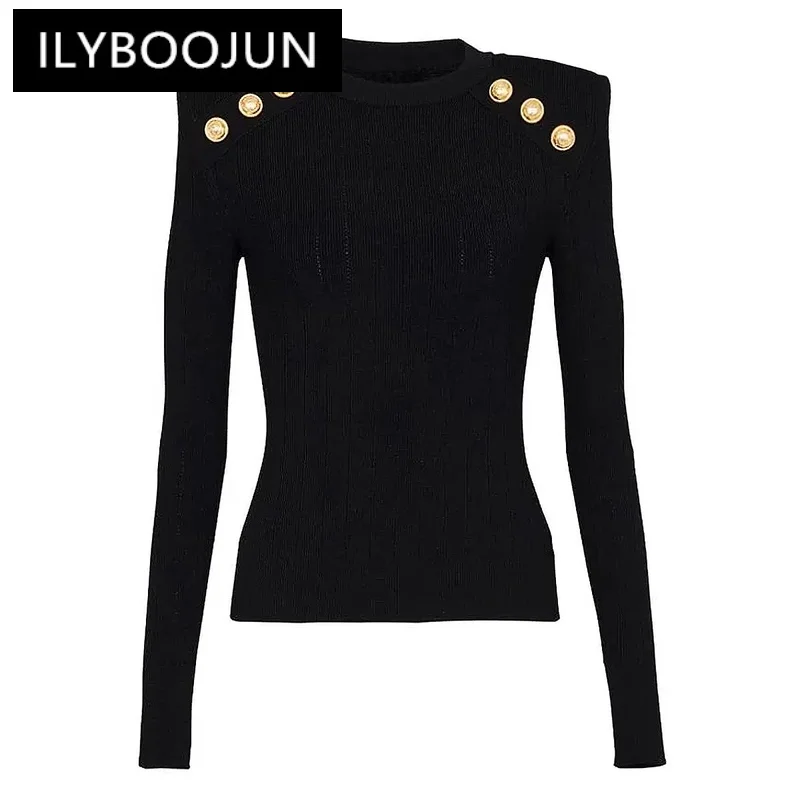 

Spot 2024 Spring And Autumn New Quality Classic Versatile Wool Blend Knitted Base Black Crew Neck Women's Sweater
