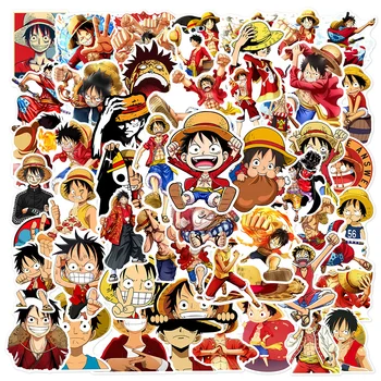 어린이용 애니메이션 루피 스티커, 멋진 원피스 데칼, 노트북 자동차 방수, 귀여운 만화 DIY 스티커 장난감, 도매, 10 개, 30 개, 50 개 상품 이미지