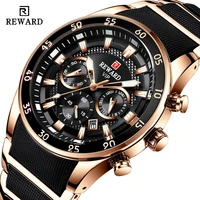 REWARD Big Dial Mens Watches Top Luxury Brand Sport Waterproof Watch Men Chronograph Quartz Clock Automatic Date WristWatches 1