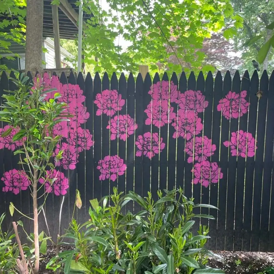 Garden Fence Large Flower Stencils Diy Decoration Painted Stickers Template Creative Diy Peony Layered Spray Painting Template